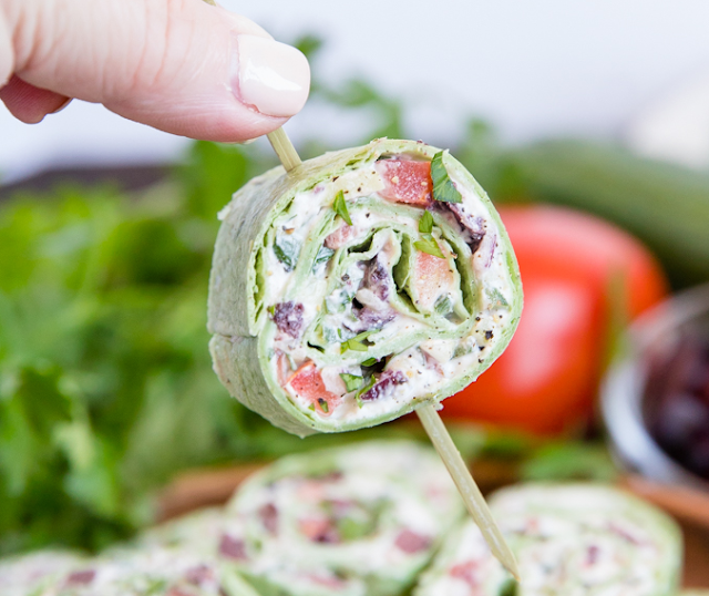 Greek Salad Pinwheels