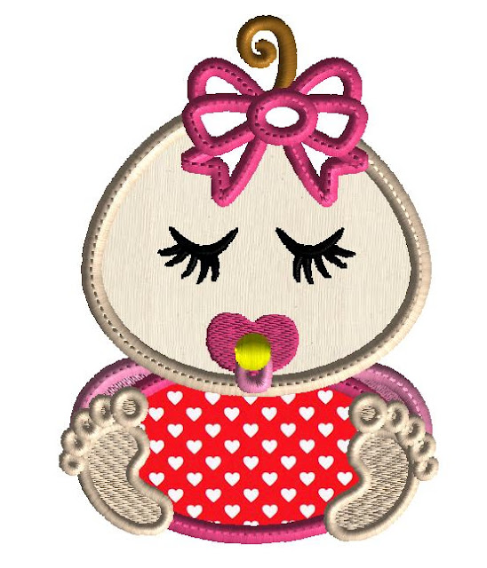 Baby girl applique 3 sizes machine embroidery AdelaidesCorner on Etsy