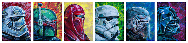 Collection series of Star Wars Character paintings from the movies