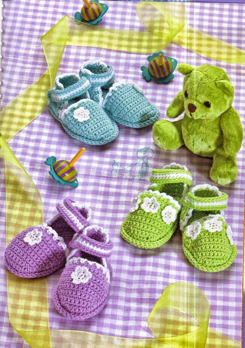 Pattern Baby shoes / Zapatitos para bebés crochet