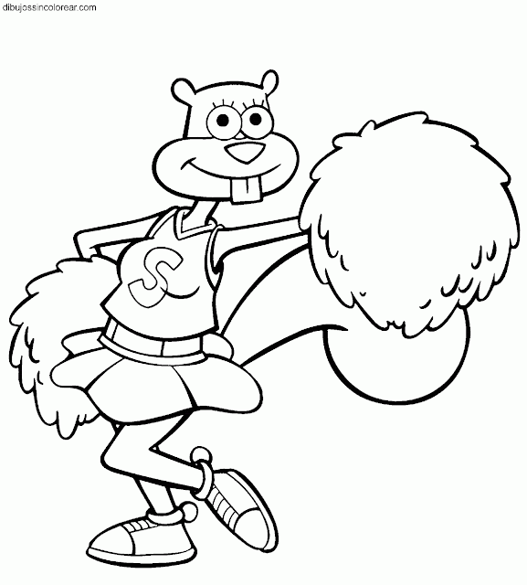 Dibujos Sin Colorear: Dibujos de Arenita (Bob Esponja) para Colorear