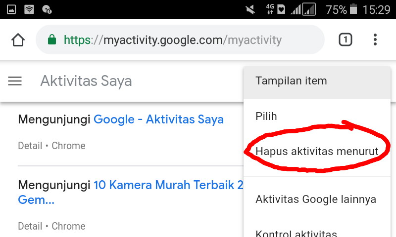 Cara menghapus histori penelusuran google di hp android Cara menghapus riwayat pencarian di google hp android