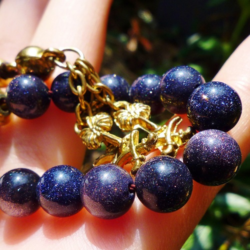 紫金石 パープル、ゴールドストーン アヴェンチュリンガラス 【公式通販】