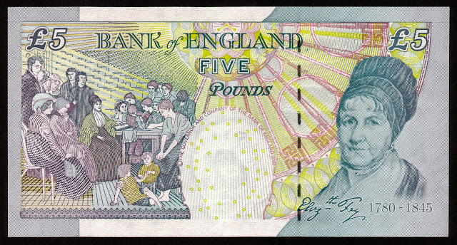 British Banknotes‎ 5 Pound Sterling note 2002 Elizabeth Fry