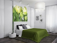 Habitaciones decoradas en verde y gris Dormitorio color gris y verde