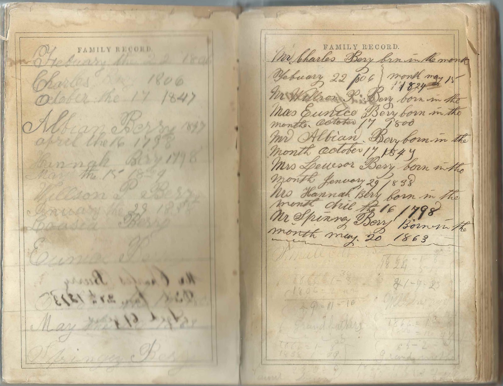 Heirlooms Reunited Bible of Albion Berry and Mercy Ann (Wescott) Berry