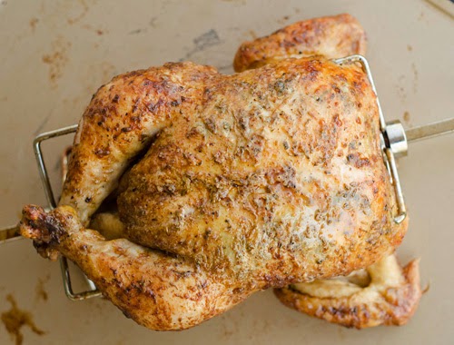 rotiserrie chicken on gas grill