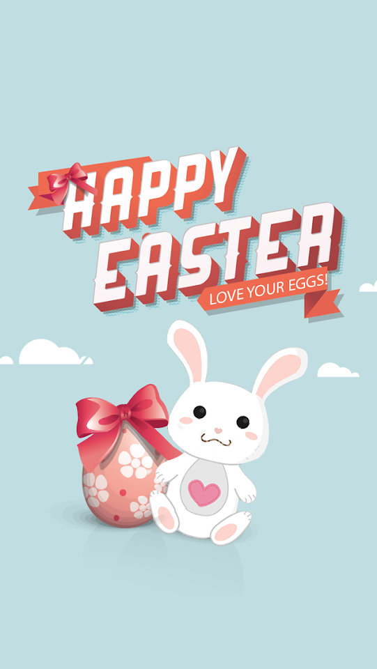 Happy Easter Egg and Bunny Illustration  Android Best Wallpaper