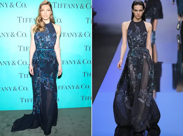 Jessica Biel wore Elie Saab at Tiffany & Co.'s Blue Book Ball in New York