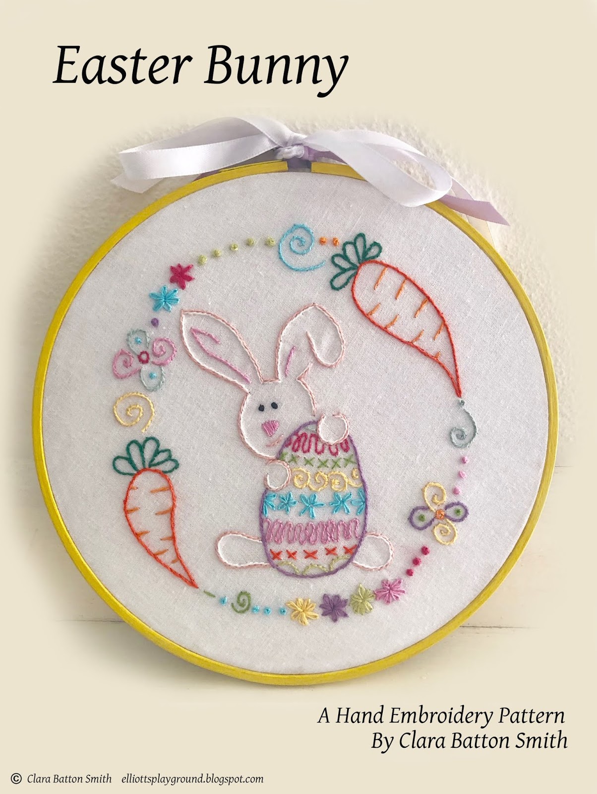 Clara Batton Smith: Easter Bunny Embroidery Pattern