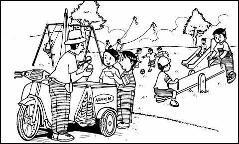 Bina Ayat Gambar Taman Permainan / Latihan bina lima ayat bergambar.