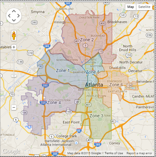 Atlanta Zone 6 Map 