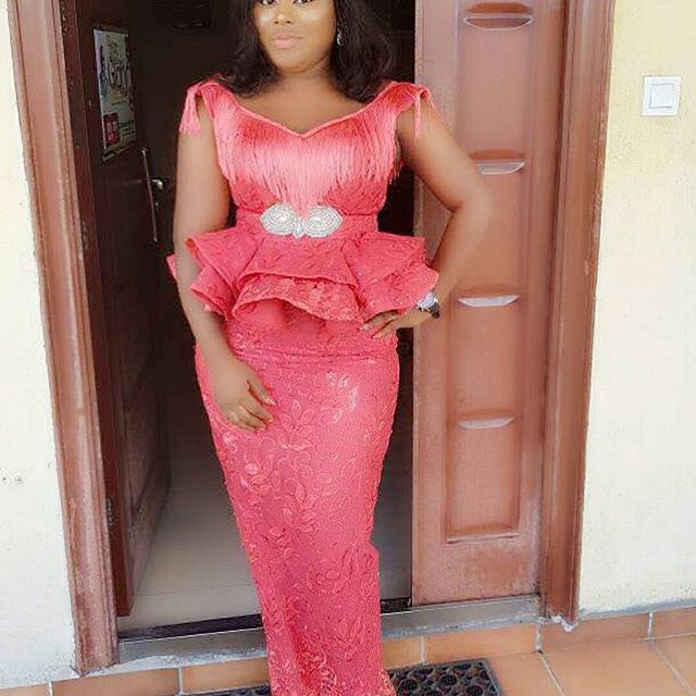 peplum lace aso ebi styles