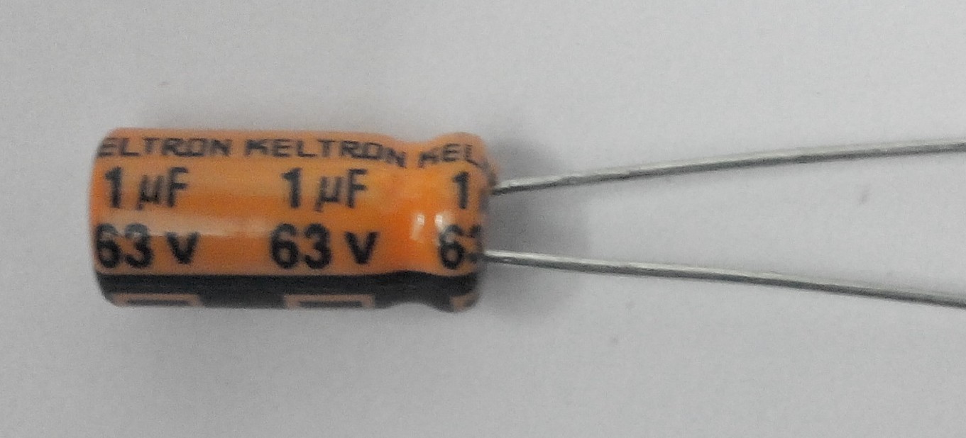 . 1 MFD / 63 VDC, 85' C, 5x11mm, SA SERIES RADIAL LEAD CAPACITOR KELTRON