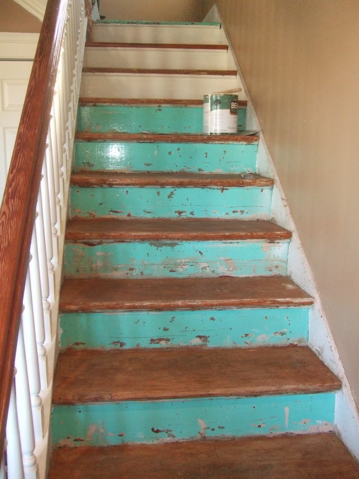 The Smiths Stairs painting, adding baseboard, more stripping