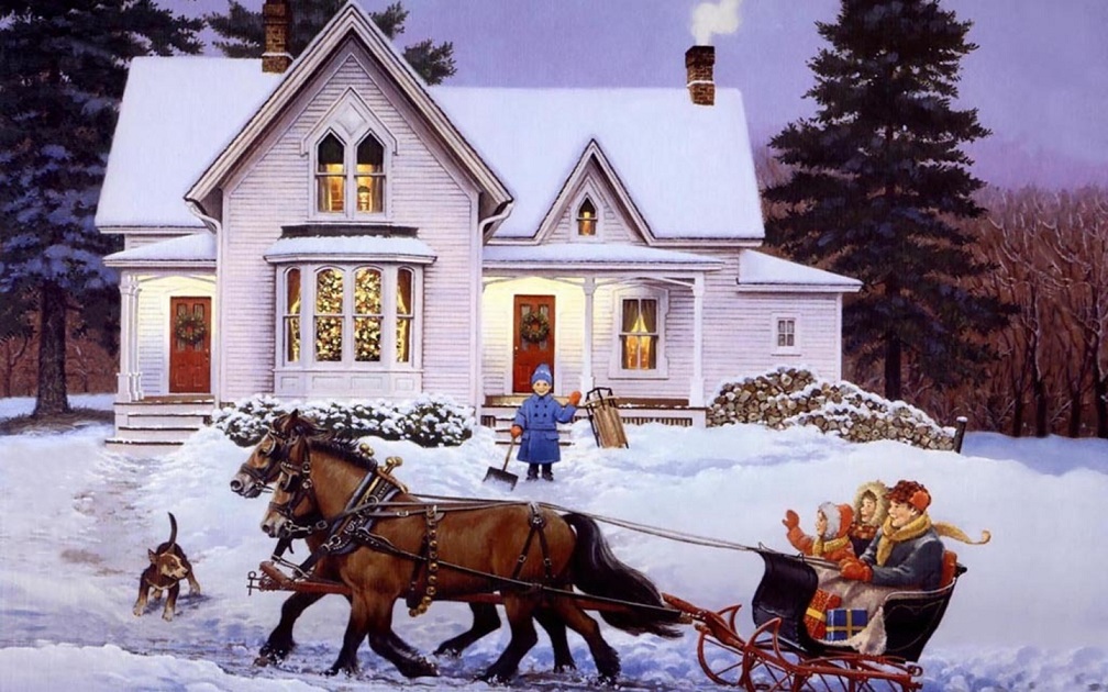 Christmas Paintings Wallpapers Collection golden-harvest-festival