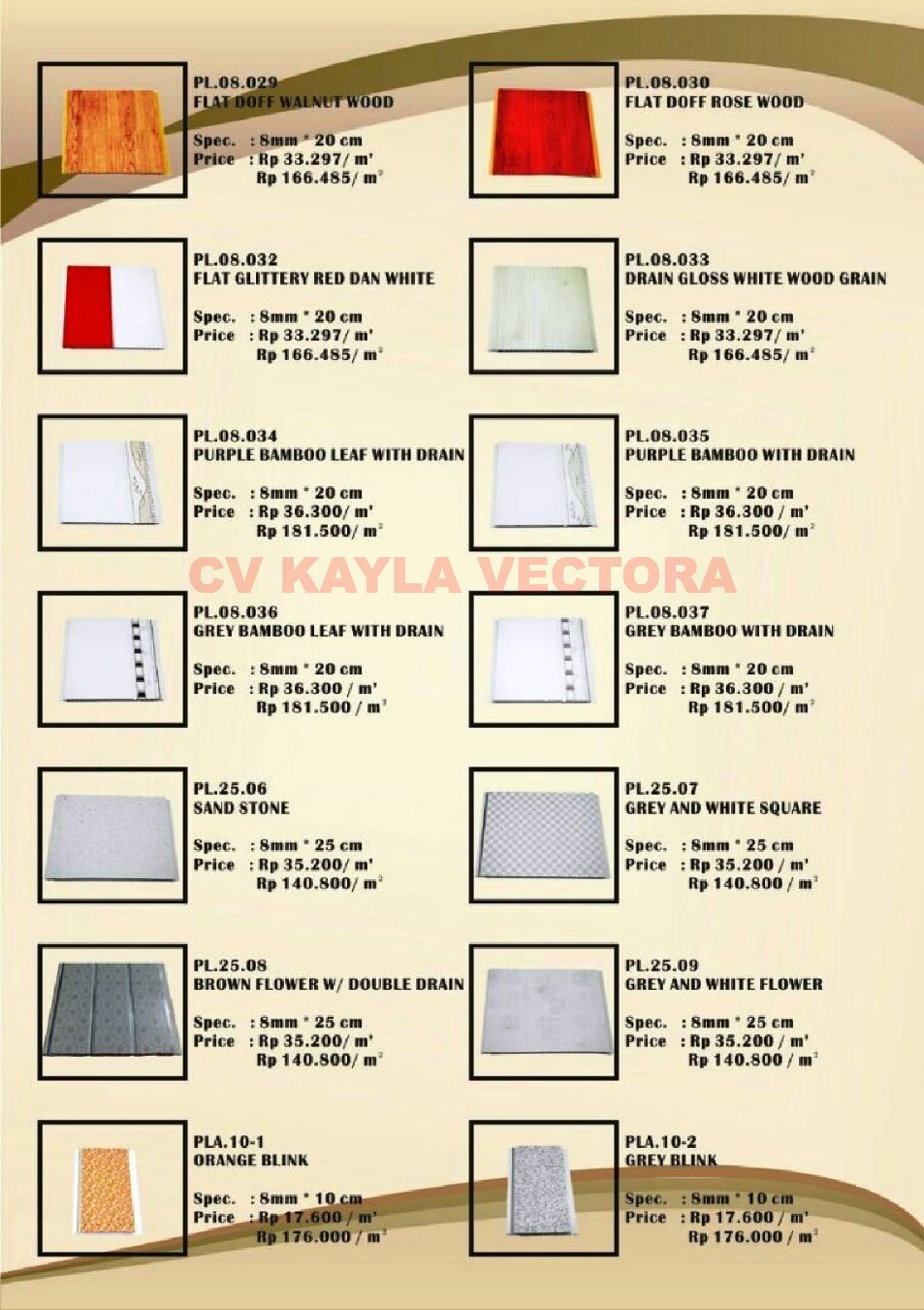 SHUNDA PLAFON SEMARANG Harga per meter SHUNDA PLAFON SEMARANG Harga per meter