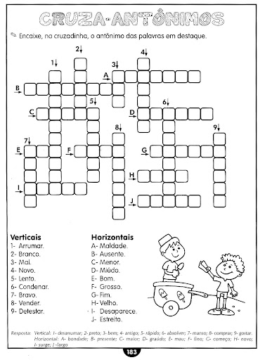 SINÔNIMOS ANTÔNIMOS HOMÔNIMOS EXERCÍCIOS ATIVIDADES 3° 4° 5° ANOS PARA