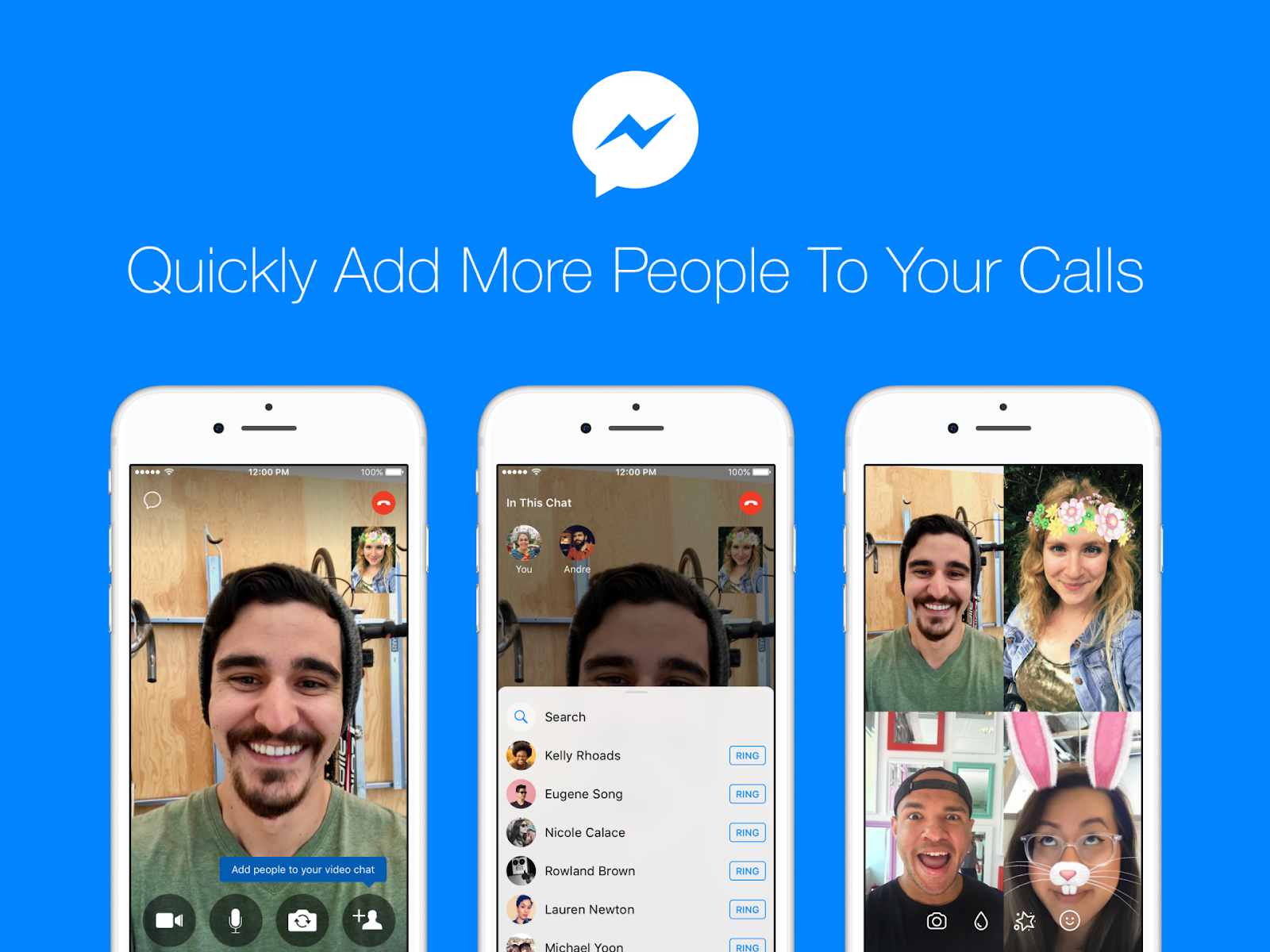 Add friends to video chat in Facebook Messenger Add friends to video chat in Facebook Messenger