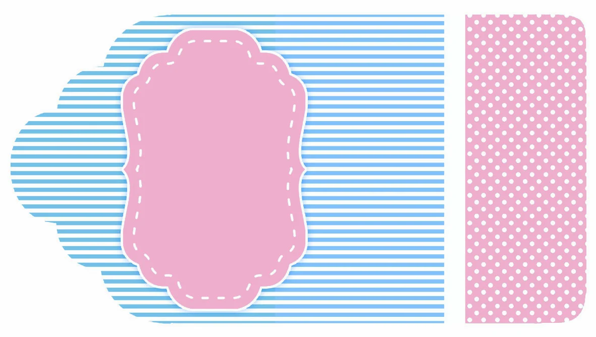 Free Printable  Pink and Light Blue Label.