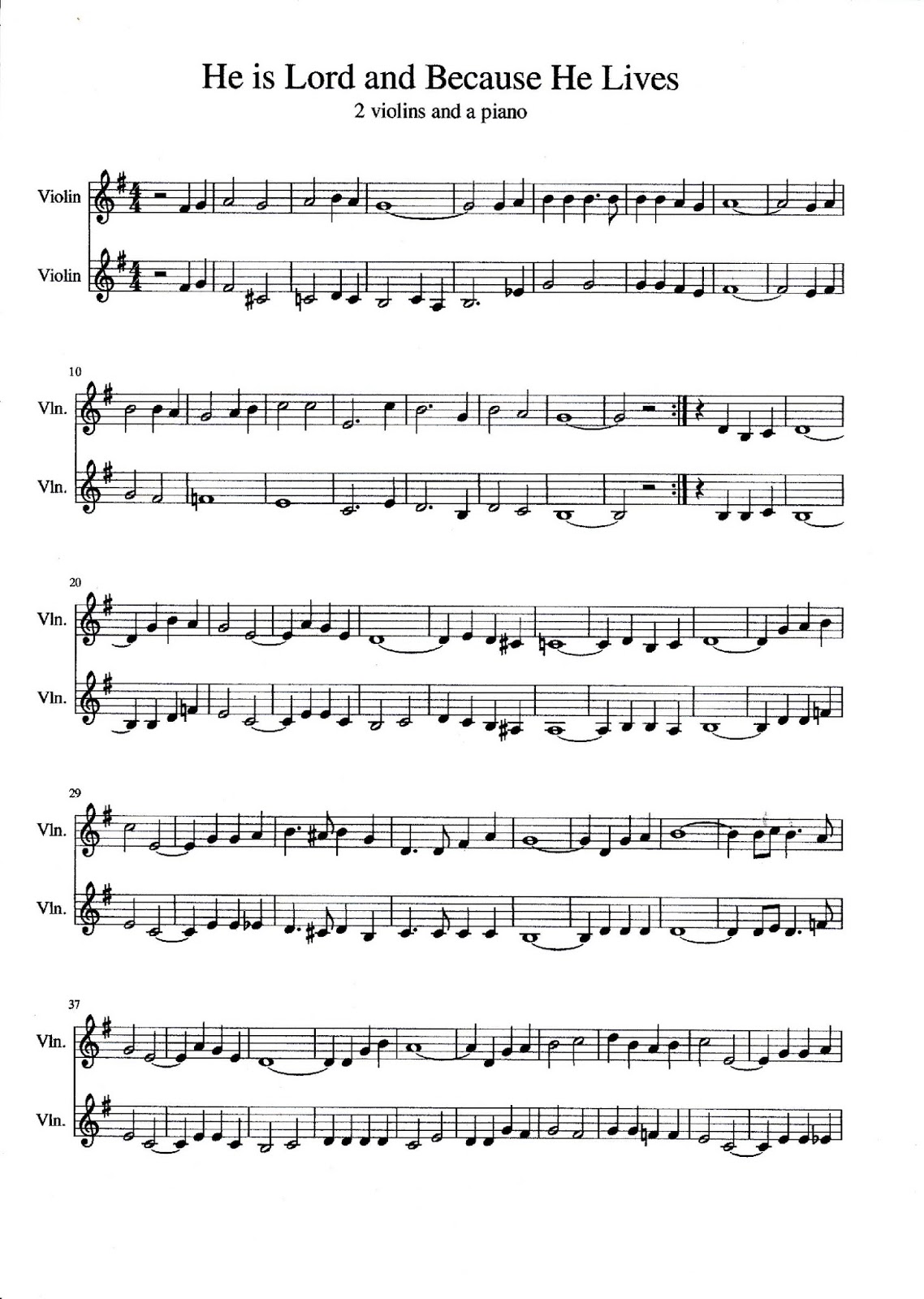 Violin Sheet Music for Pop songs: March 2016