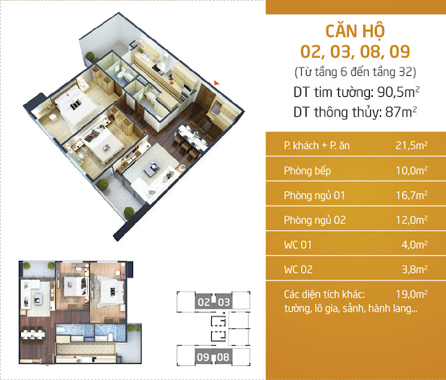 Thiết kế mặt bằng căn hộ Lạc Hồng Lotus