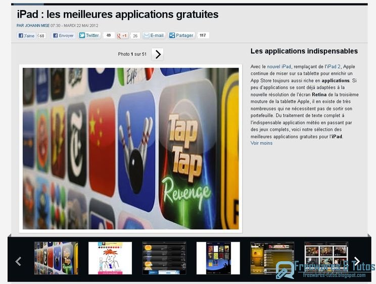 Le site du jour les meilleures applications iPad gratuites