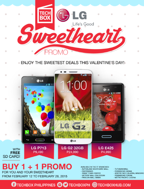 Techbox'Sweetheart' Buy-1, Take-1 Promo 