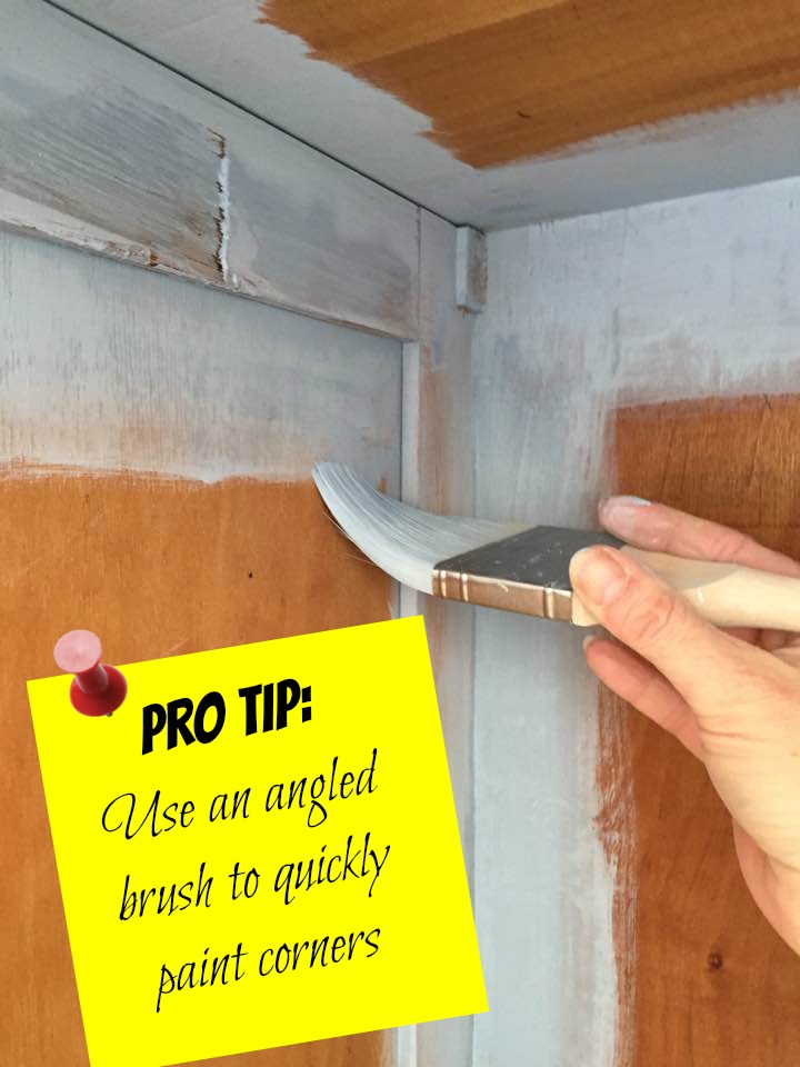 Louis Blue for the sky. Use an angled paint brush to quickly paint corners. Louis Blue for the sky. Use an angled paint brush to quickly paint corners.