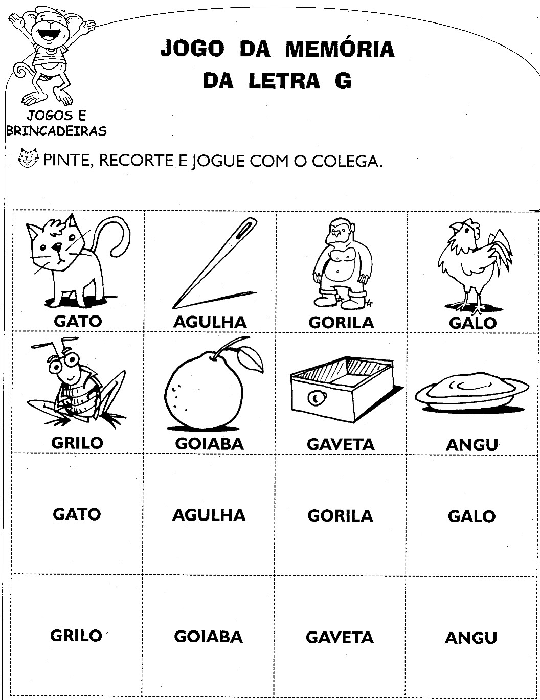 Atividades de Alfabetização Com a Letra G Blog Cantinho Alternativo Atividades de Alfabetização Com a Letra G Blog Cantinho Alternativo