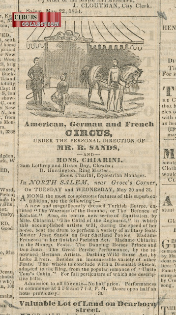 Annonce de presse de l'américan, German and French circus 