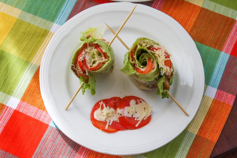 Food Lust People Love Cheesy Bacon and Tomato Lettuce Rolls 