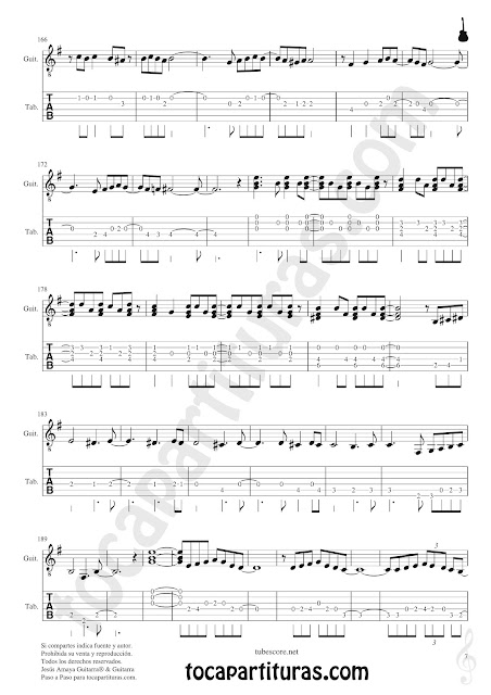 PARTITURA 7 Partitura y Tablatura de Entre dos aguas Partituras para Guitarras Sheet Music for Guitar