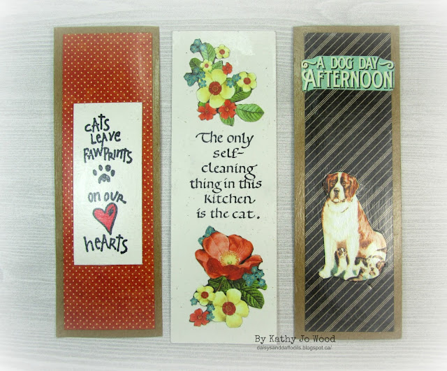 scraps, bookmarks, Graphic 45, Raining Cats and Dogs, Quietfire Design, Elizabeth Craft Designs