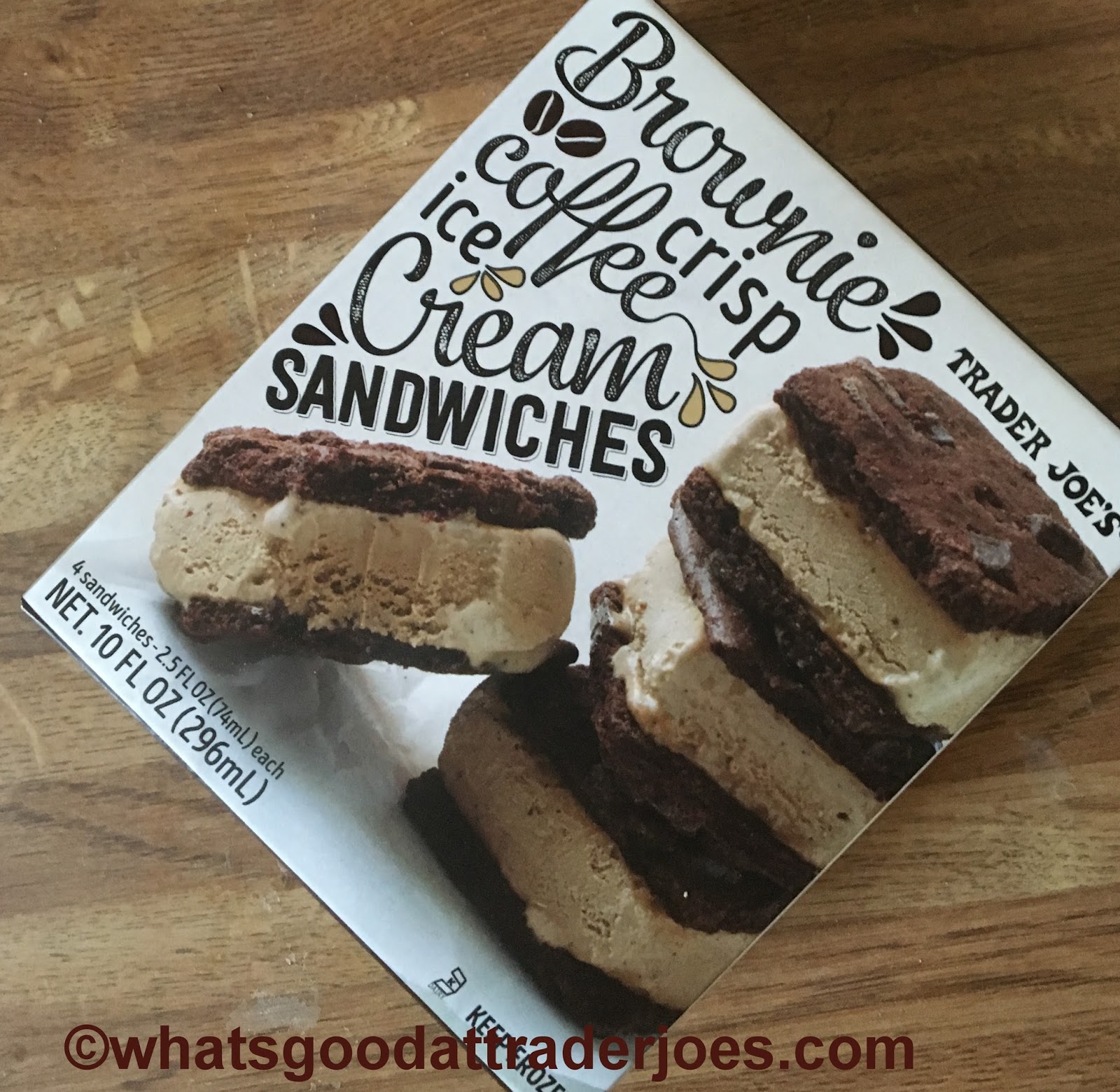 What S Good At Trader Joe S Trader Joe S Brownie Crisp Coffee Ice Cream Sandwiches