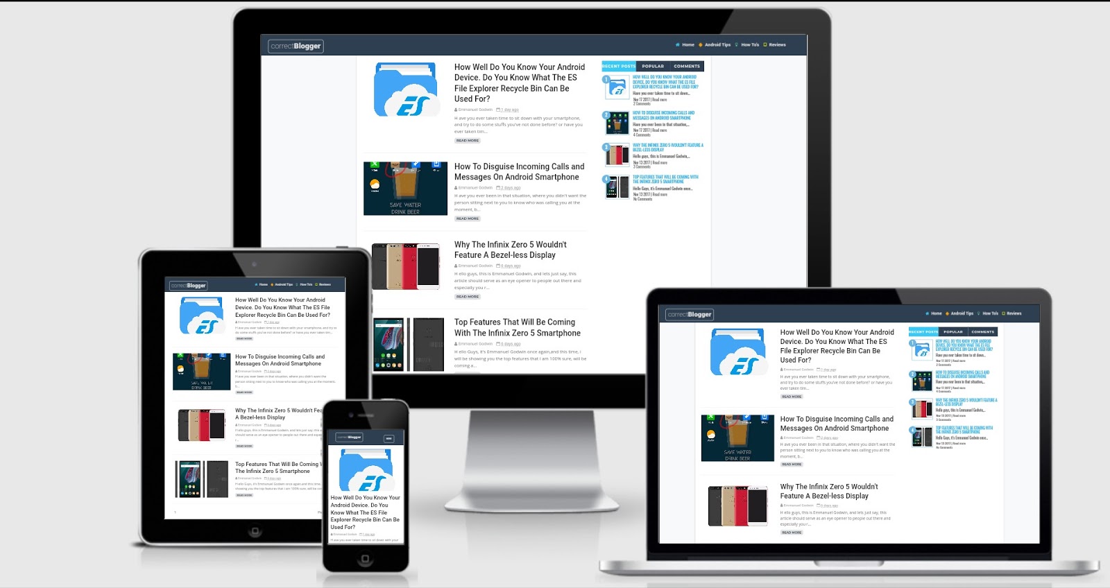 responsive correct blogger website