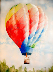 balloon air watercolor painting