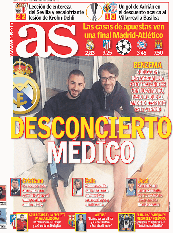 Real Madrid, AS: "Desconcierto médico"