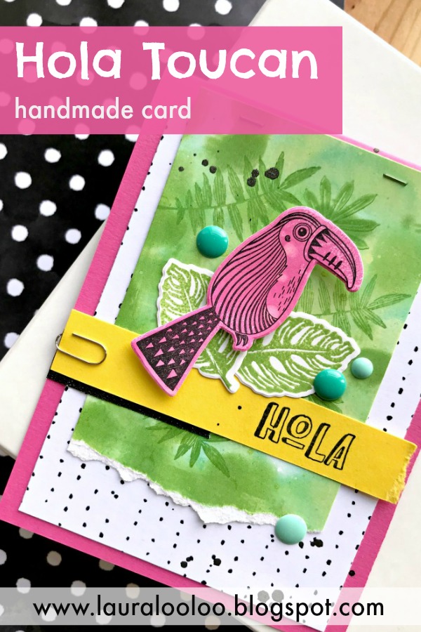 create a handmade card with Gel Press prints as a base for stamping on, and to create a background. Created by Laura Williams, featuring new stamps from Fun Stampers Journey. #lauralooloo #funstampersjourney #handmadecards #mixedmedia #gelpress