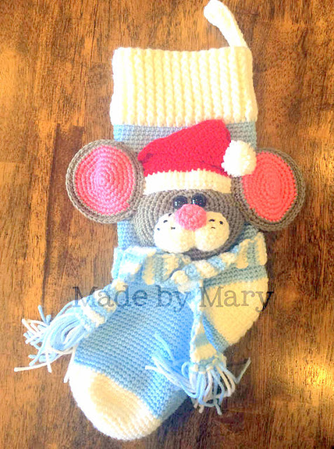 mouse christmas stocking Crochet pattern