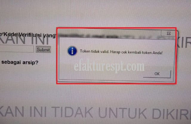 e-Form Error Token Tidak Valid, Harap Cek Kembali Token Anda