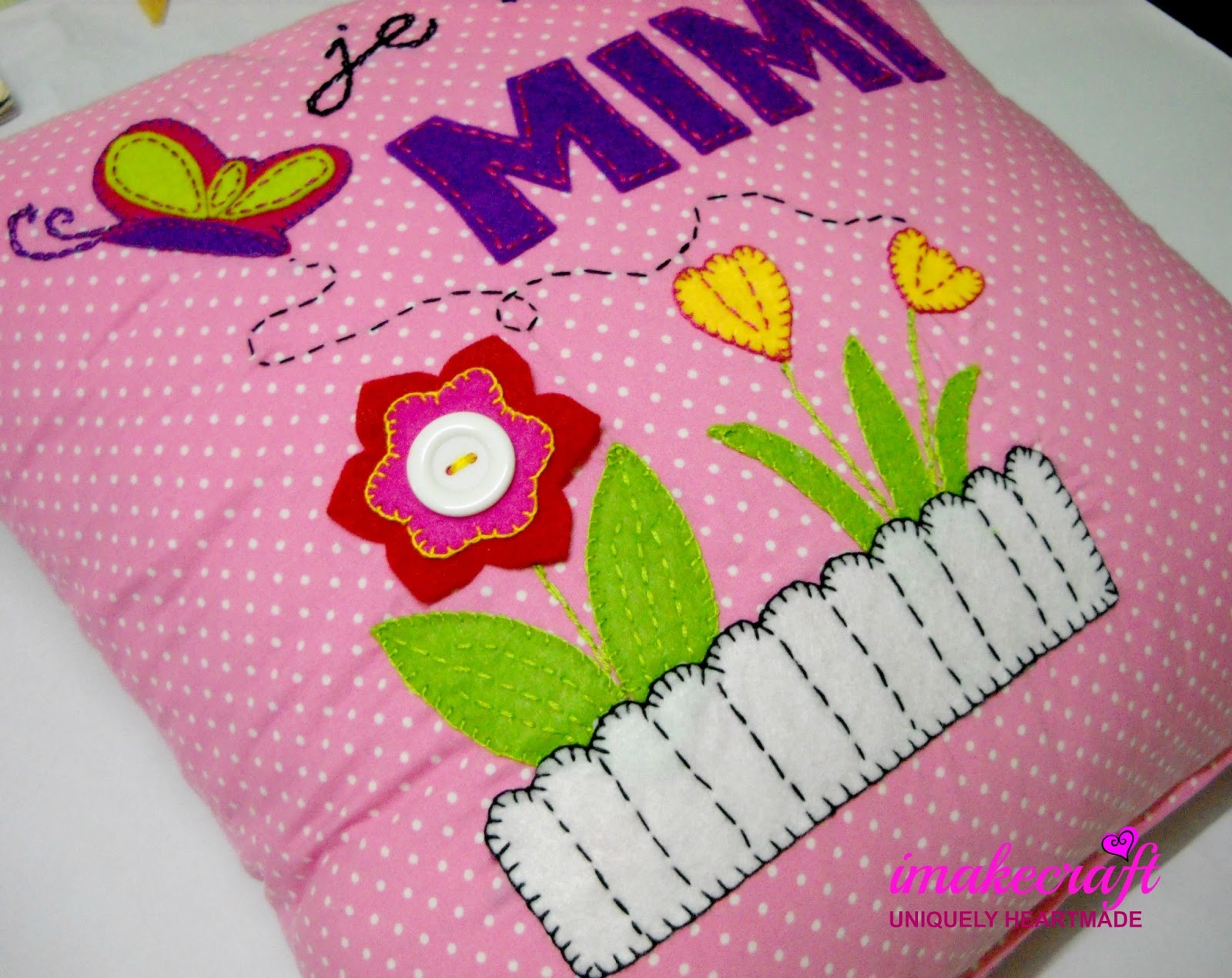 imakecraft: Personalized Pillow again - Butterfly in the garden