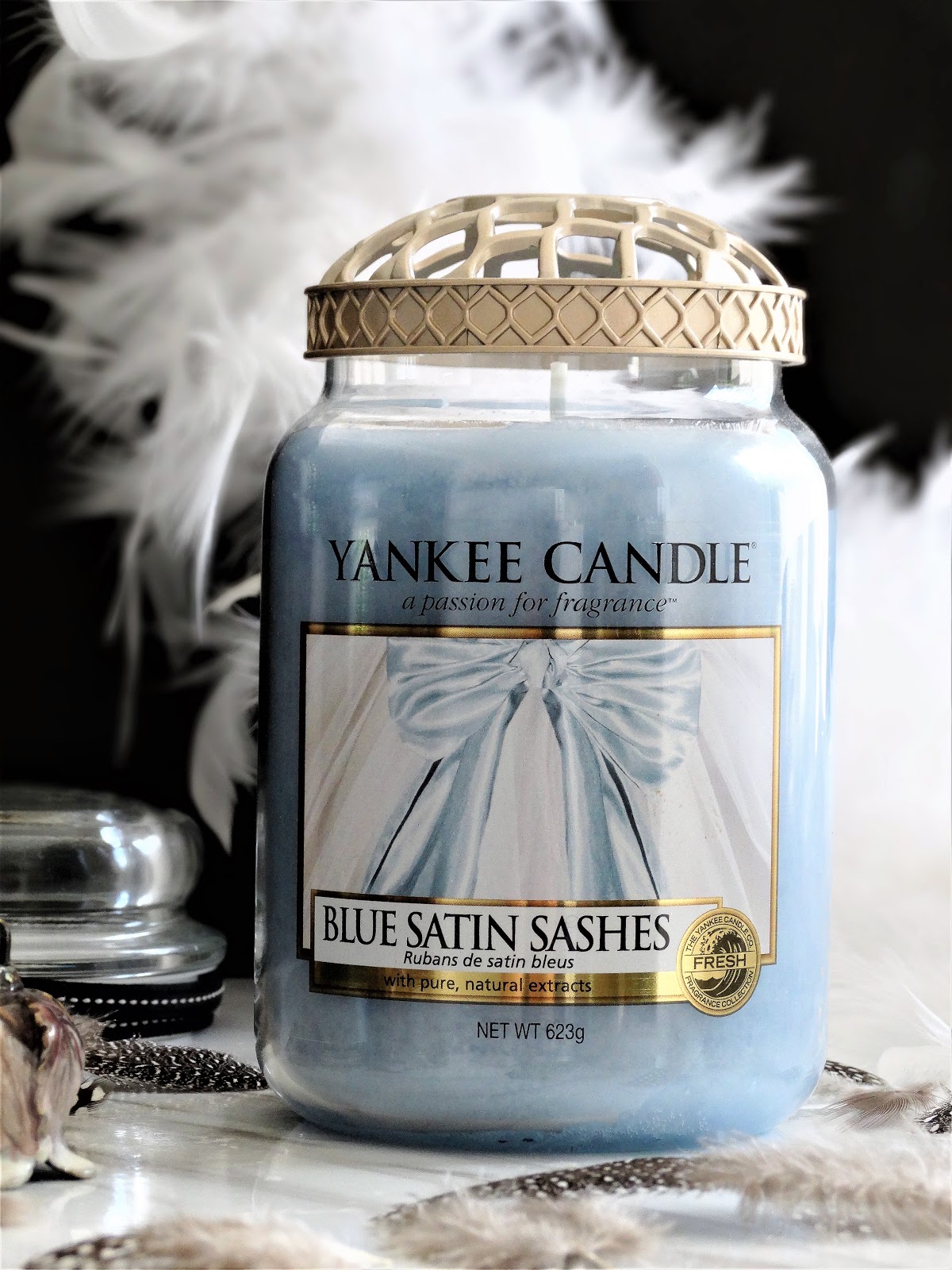 YANKEE CANDLE BLUE SATIN SASHES