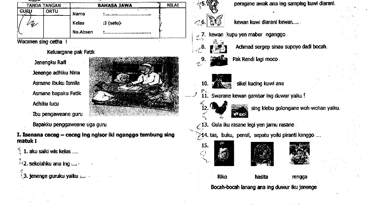 Pelajaran Bahasa Jawa Kelas 1 Sd Cara Mengajarku