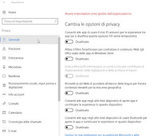 Windows 10 Privacy - Generale