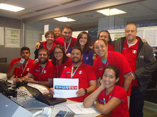 Lara e equipe da Sportv