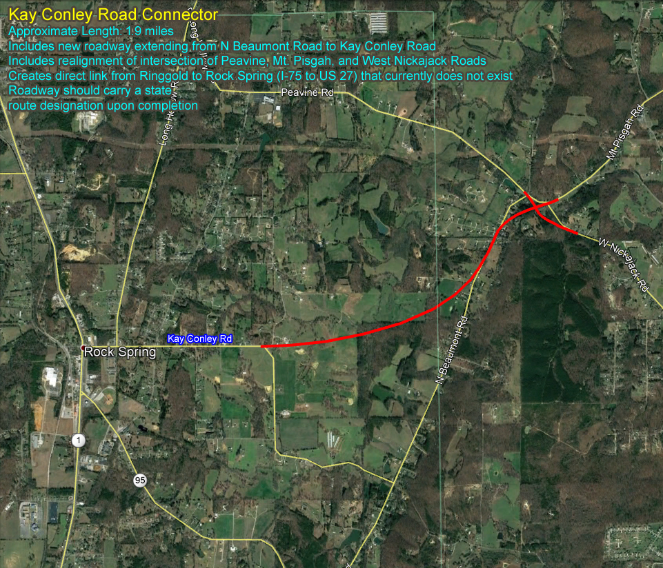 traffic going from rock spring to ringgold have two options with the functionally classified route going north on long hollow road and turning back east at traffic going from rock spring to ringgold have two options with the functionally classified route going north on long hollow road and turning back east at