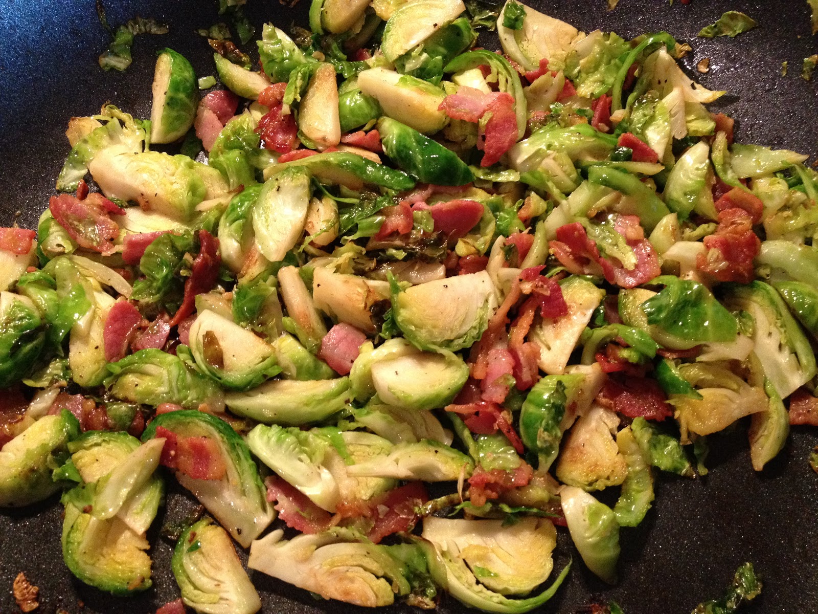 it's what's cookin Sauteed Brussel Sprouts with Pancetta