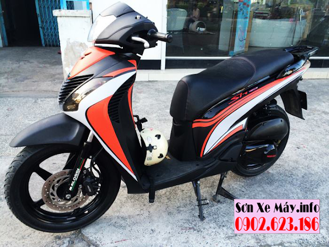 Sơn phối màu Honda SH cam trắng đen nhám