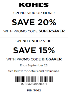 Kohl's coupon 20% off $100 purchase
